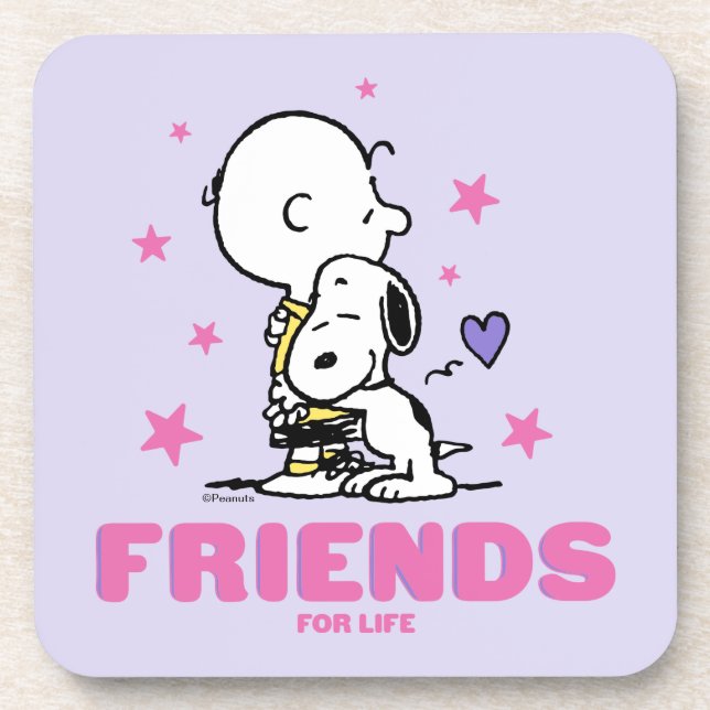 Peanuts | Valentine's Day | Friends For Life Beverage Coaster (Front)