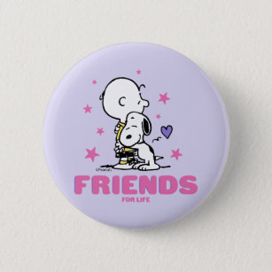 Peanuts   Valentine's Day   Friends For Life Button