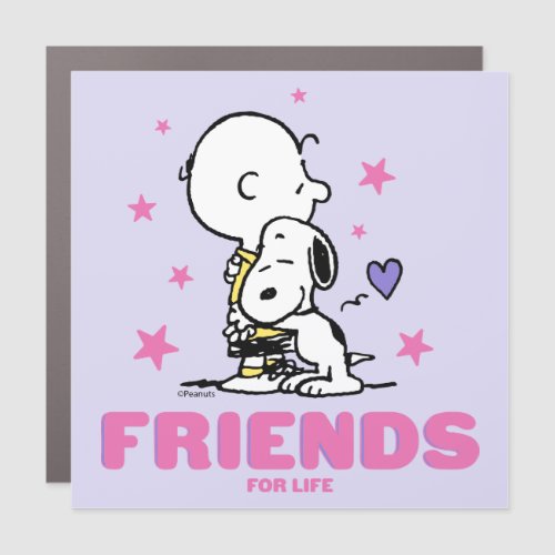 Peanuts  Valentines Day  Friends For Life Car Magnet