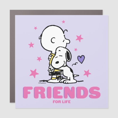 Peanuts  Valentines Day  Friends For Life Car Magnet