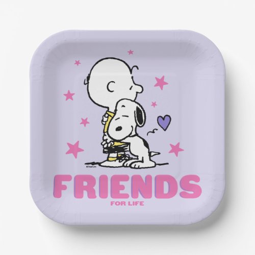 Peanuts  Valentines Day  Friends For Life Paper Plates