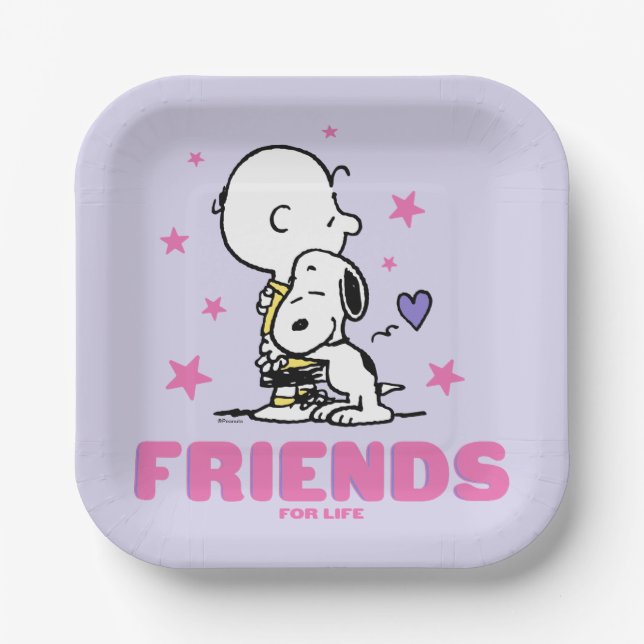 Peanuts | Valentine's Day | Friends For Life Paper Plates (Front)