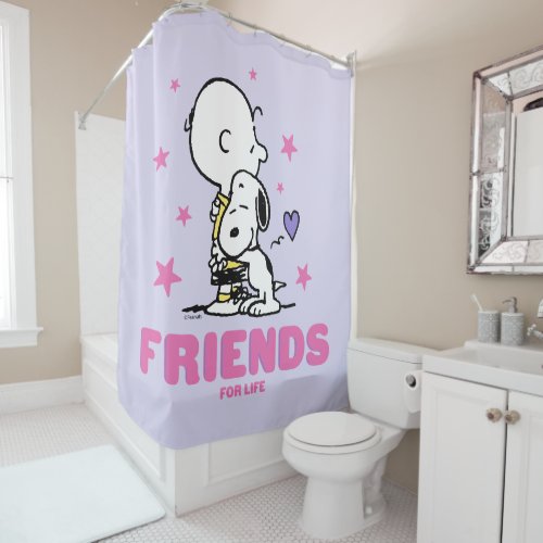 Peanuts  Valentines Day  Friends For Life Shower Curtain
