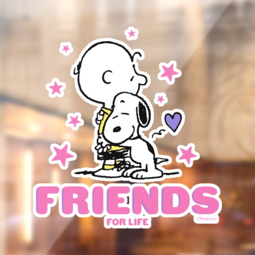 Peanuts  Valentines Day  Friends For Life Window Cling