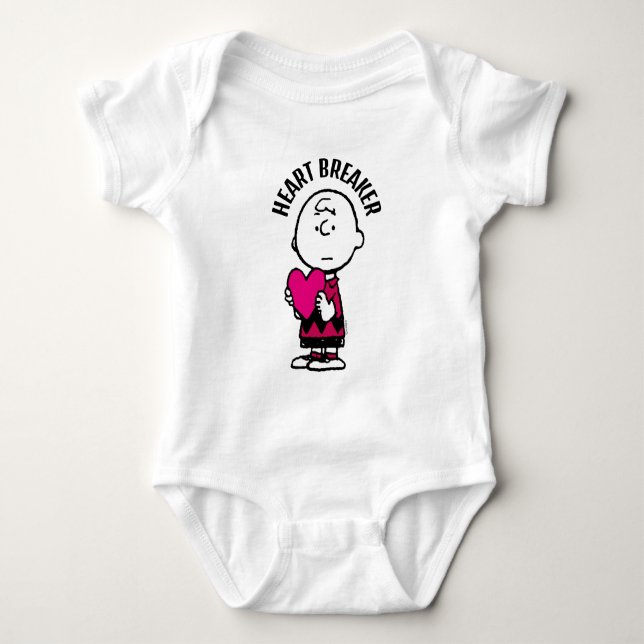 Peanuts | Valentine's Day | Heart Charlie Brown Baby Bodysuit (Front)