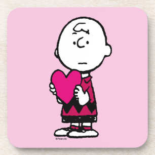 Peanuts Valentine's Day Heart Charlie Brown Beverage Coaster