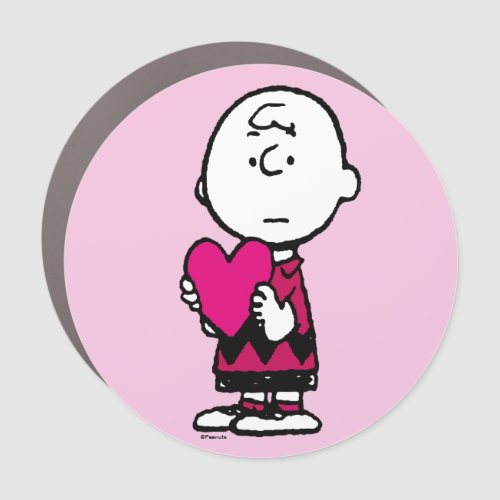 Peanuts  Valentines Day  Heart Charlie Brown Car Magnet