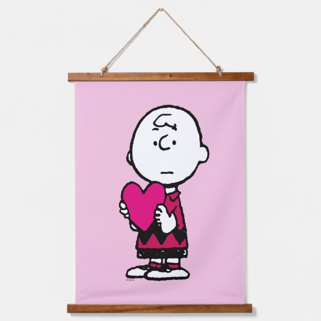 Peanuts | Valentine's Day | Heart Charlie Brown Hanging Tapestry (Front)