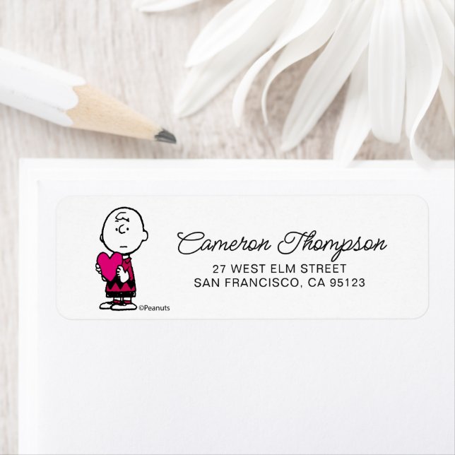 Peanuts | Valentine's Day | Heart Charlie Brown Label (Insitu)