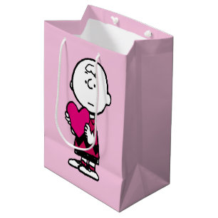 Peanuts Valentine's Day Heart Charlie Brown Medium Gift Bag