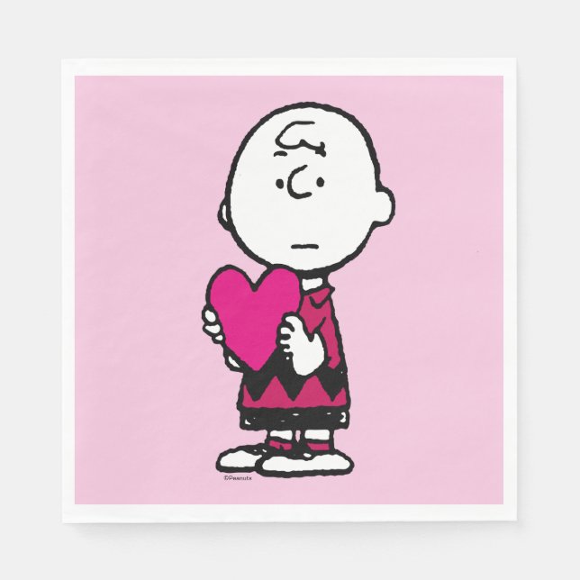 Peanuts | Valentine's Day | Heart Charlie Brown Napkins (Front)