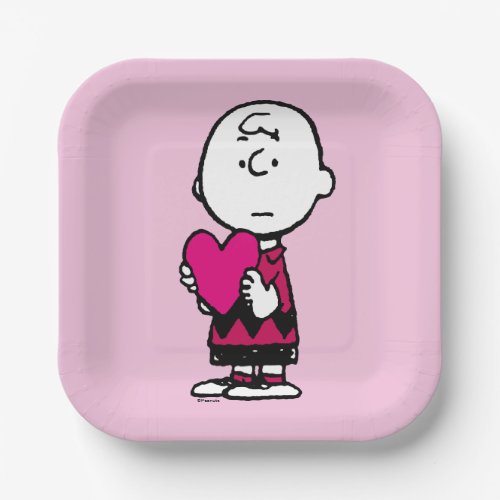 Peanuts  Valentines Day  Heart Charlie Brown Paper Plates