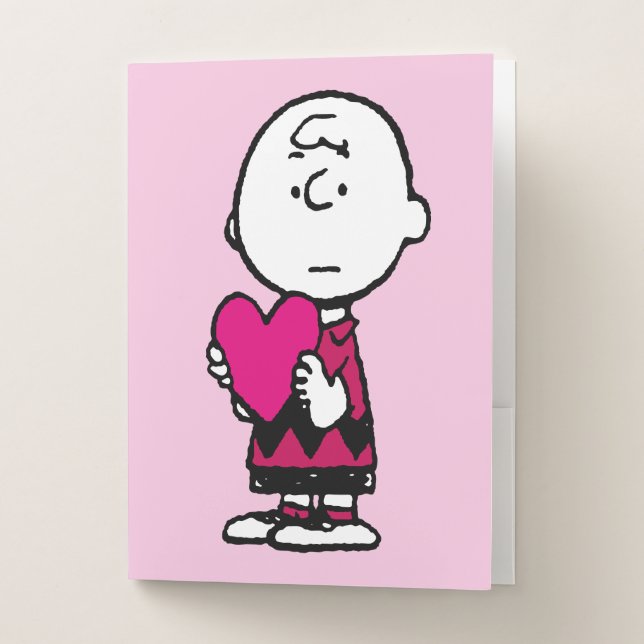 Peanuts | Valentine's Day | Heart Charlie Brown Pocket Folder (Front)