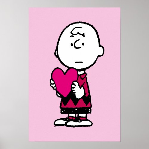 Peanuts  Valentines Day  Heart Charlie Brown Poster
