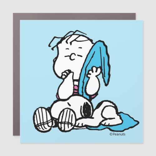 Peanuts  Valentines Day  Linus  Snoopy Car Magnet
