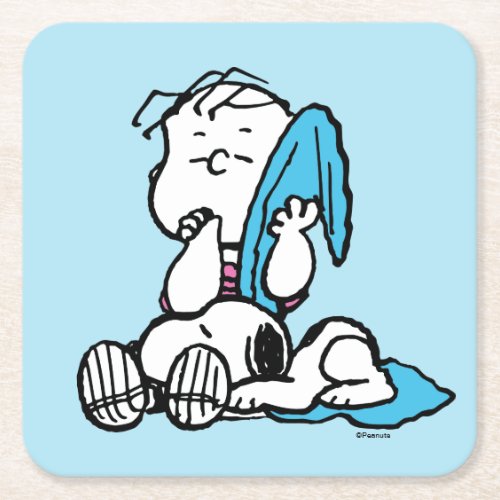 Peanuts  Valentines Day  Linus  Snoopy Square Paper Coaster