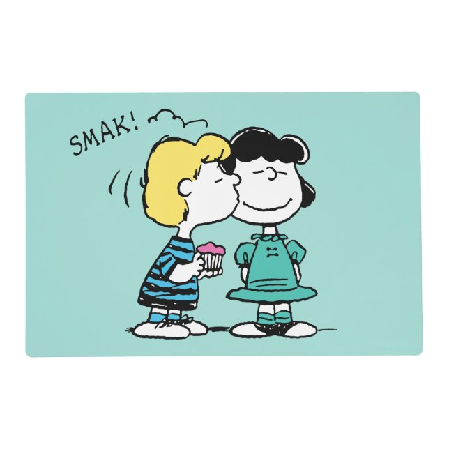 Peanuts | Valentine's Day | Lucy & Schroeder Kiss Placemat (Front)