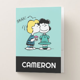 Peanuts Valentine's Day Lucy & Schroeder Kiss Pocket Folder