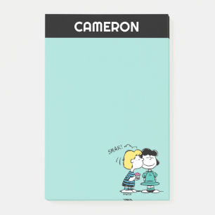 Peanuts Valentine's Day Lucy & Schroeder Kiss Post-it Notes