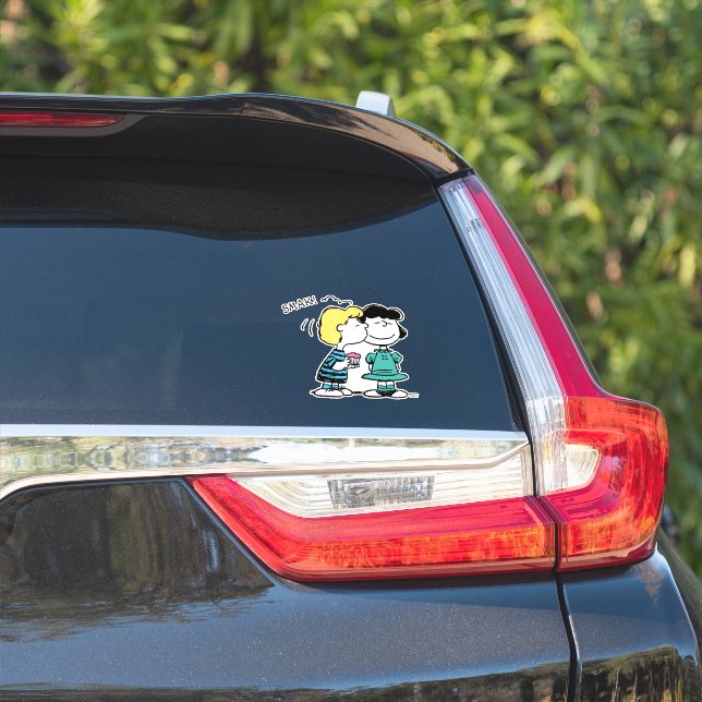 Peanuts | Valentine's Day | Lucy & Schroeder Kiss Sticker (Car Side)