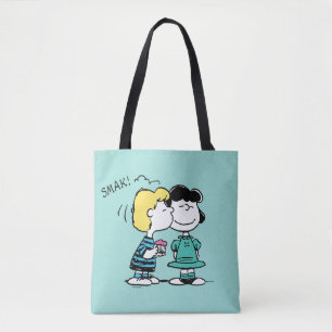 Peanuts Valentine's Day Lucy & Schroeder Kiss Tote Bag