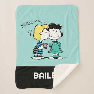 Peanuts Valentine's Day Lucy & Schroeder Sherpa Blanket