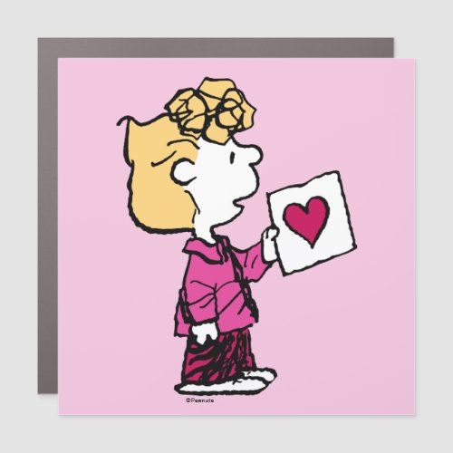 Peanuts  Valentines Day  Sally Valentine Card Car Magnet