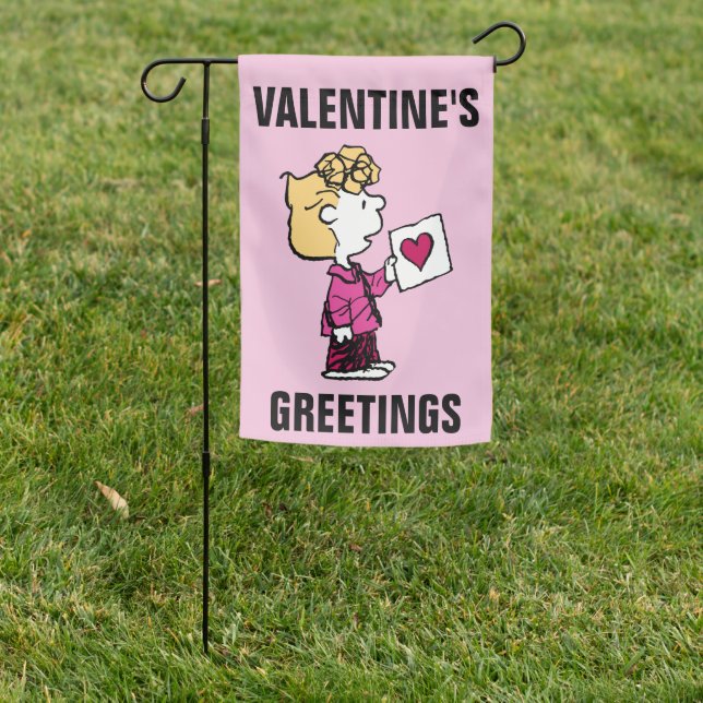 Peanuts | Valentine's Day | Sally Valentine Card Garden Flag (In SItu)