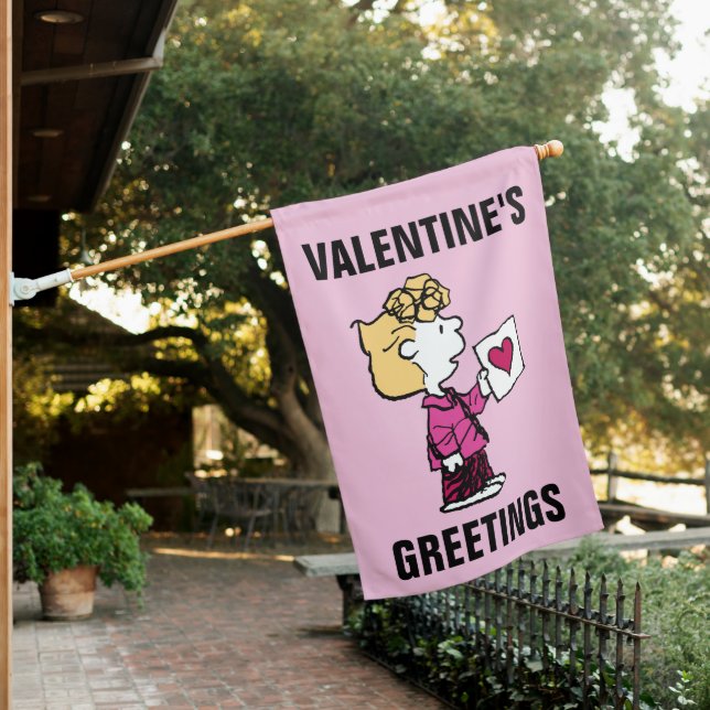 Peanuts | Valentine's Day | Sally Valentine Card House Flag (In SItu)