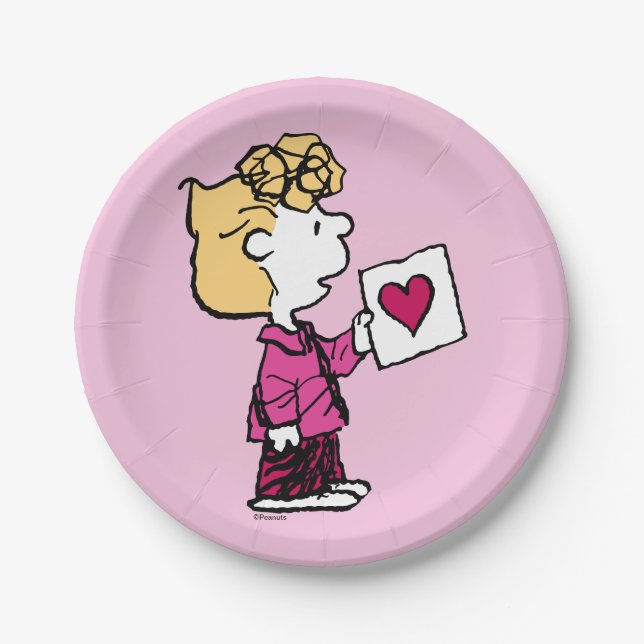 Peanuts | Valentine's Day | Sally Valentine Card Paper Plates (Front)