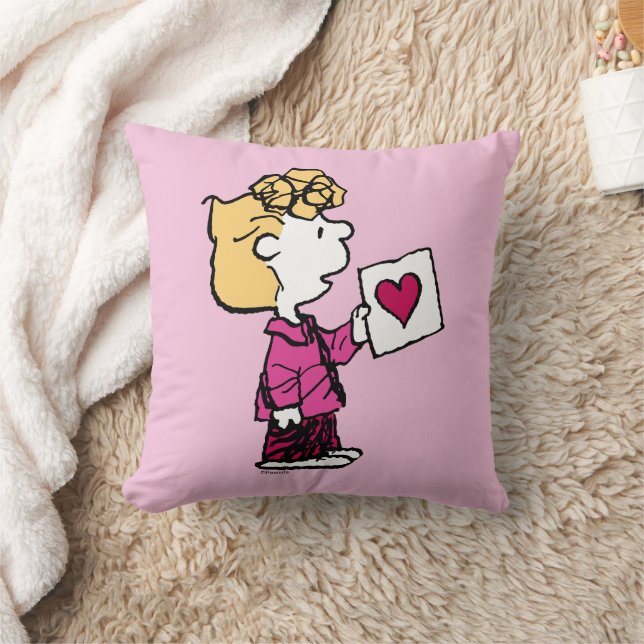 Peanuts | Valentine's Day | Sally Valentine Card Throw Pillow (Blanket)