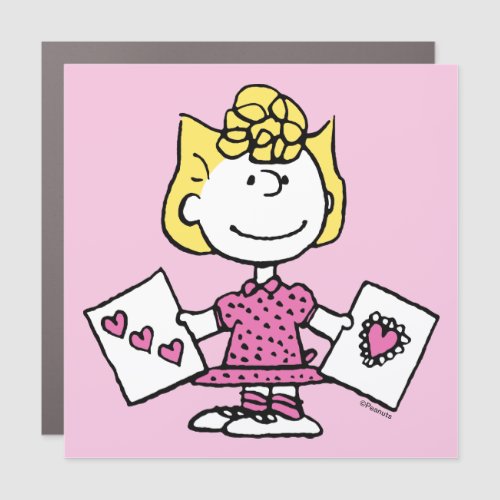 Peanuts  Valentines Day  Sally Valentines Car Magnet
