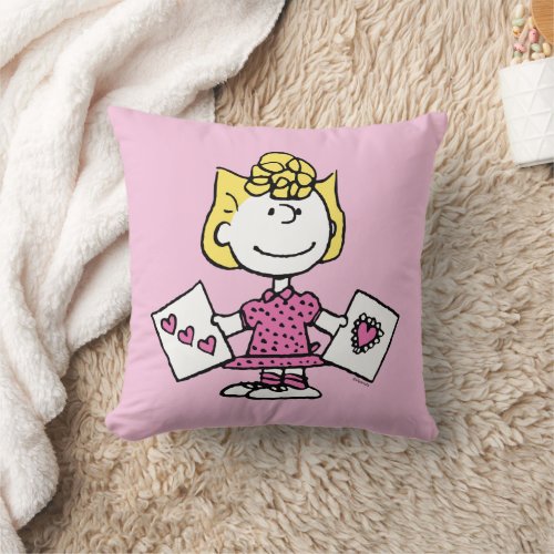 Peanuts  Valentines Day  Sally Valentines Throw Pillow