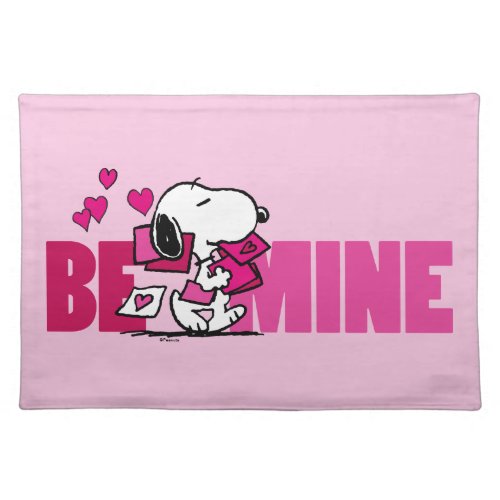 Peanuts  Valentines Day  Snoopy Be Mine Cloth Placemat