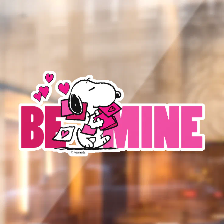Peanuts Valentine S Day Snoopy Be Mine Window Cling Zazzle Peanuts Valentine S Day Snoopy Be Mine Window Cling Zazzle