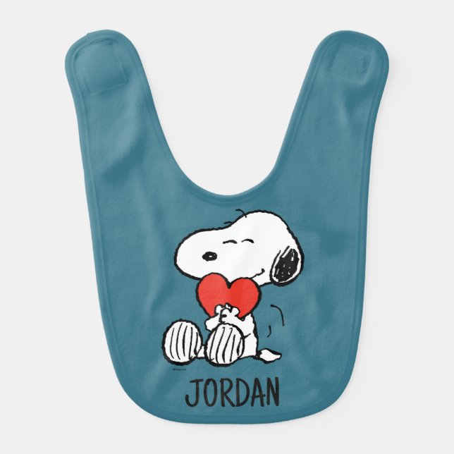 Peanuts | Valentine's Day | Snoopy Heart Hug Baby Bib (Front)