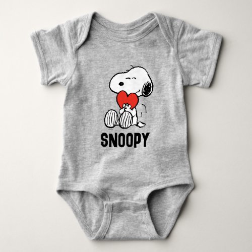 Peanuts  Valentines Day  Snoopy Heart Hug Baby Bodysuit