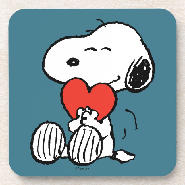 Peanuts | Valentine's Day | Snoopy Heart Hug Beverage Coaster (Front)