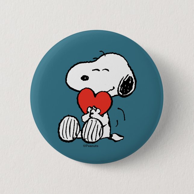 Peanuts | Valentine's Day | Snoopy Heart Hug Button (Front)