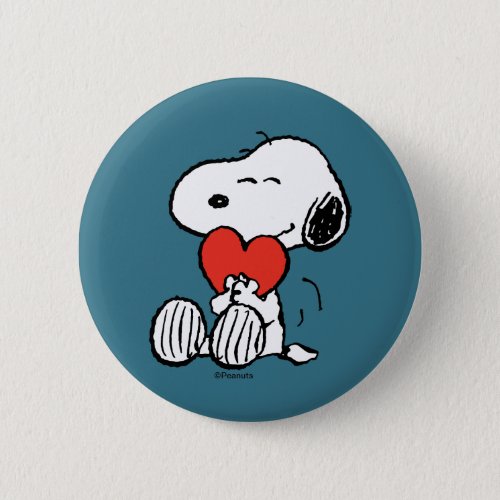 Peanuts  Valentines Day  Snoopy Heart Hug Button
