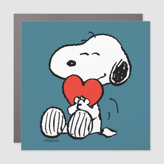 Peanuts | Valentine's Day | Snoopy Heart Hug Car Magnet (Front)