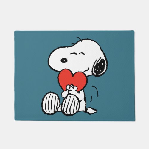 Peanuts  Valentines Day  Snoopy Heart Hug Doormat