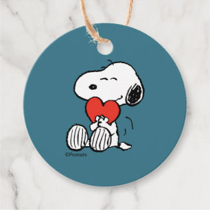 Peanuts Valentine's Day Snoopy Heart Hug Favor Tags