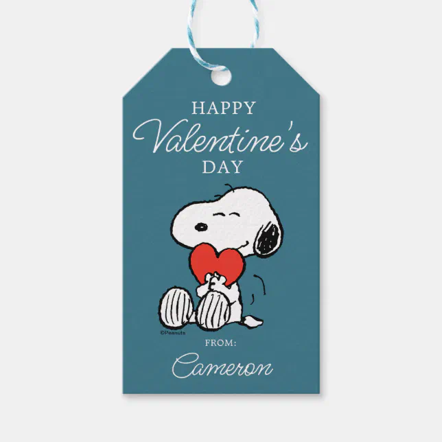Peanuts Valentine's Day Snoopy Heart Hug Gift Tags Zazzle