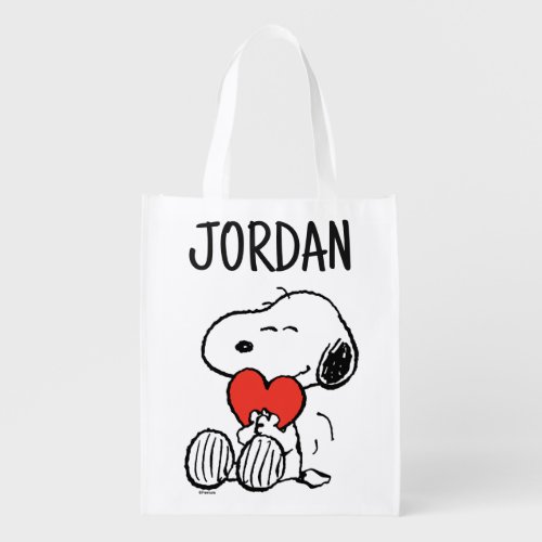 Peanuts  Valentines Day  Snoopy Heart Hug Grocery Bag