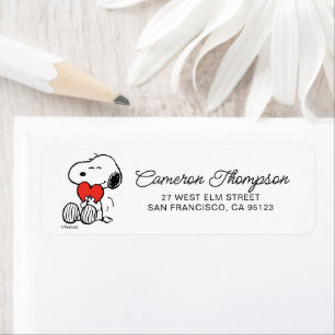 Peanuts   Valentine's Day   Snoopy Heart Hug Label