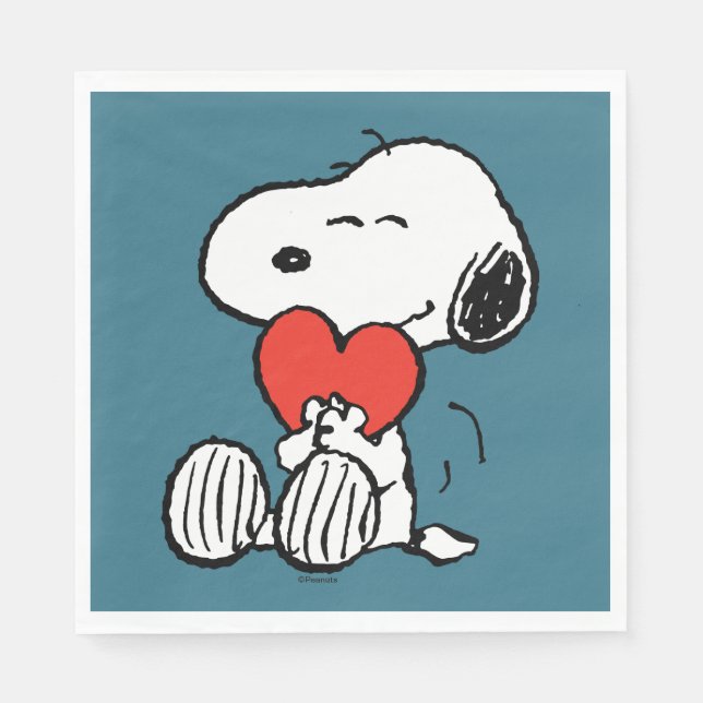 Peanuts | Valentine's Day | Snoopy Heart Hug Napkins (Front)