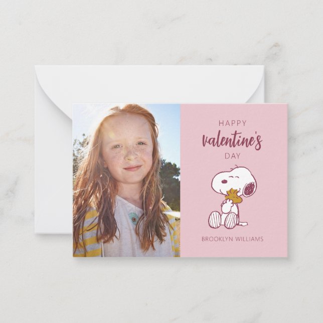 Peanuts | Valentine's Day | Snoopy Heart Hug Note Card (Front)