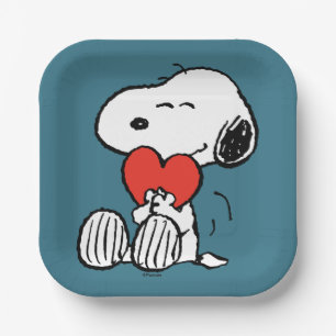 Peanuts Valentine's Day Snoopy Heart Hug Paper Plates