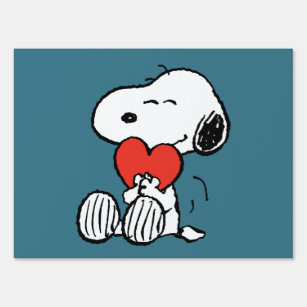 Peanuts   Valentine's Day   Snoopy Heart Hug Sign